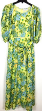 Faithfull the Brand Women Valerina Short Sleeved Linen Maxi Dress Sz 6 M Floral