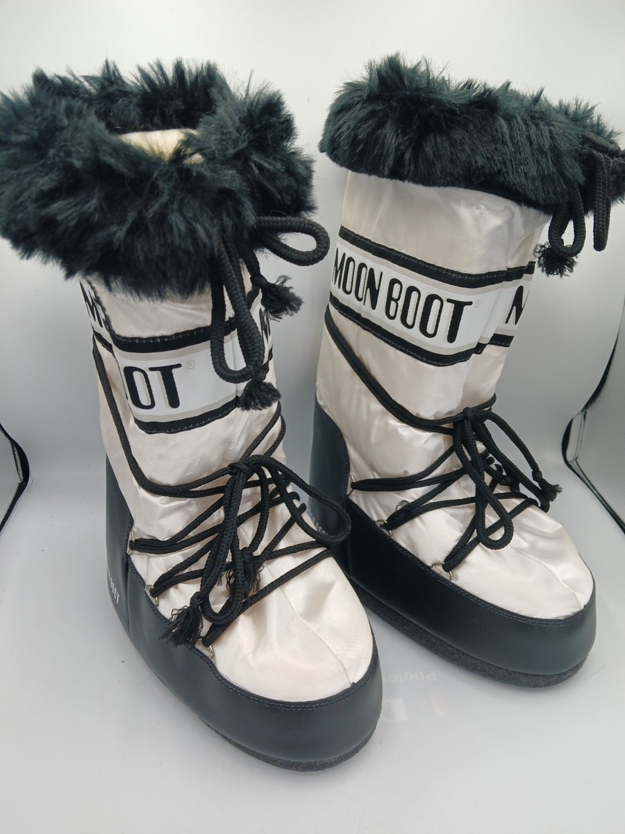 Moon Boot Tecnica Snow Boots Black White Size 39 41