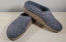Haflinger Wool Felt Clog Slippers Gray Cork Sole Made in Germany Women  s
