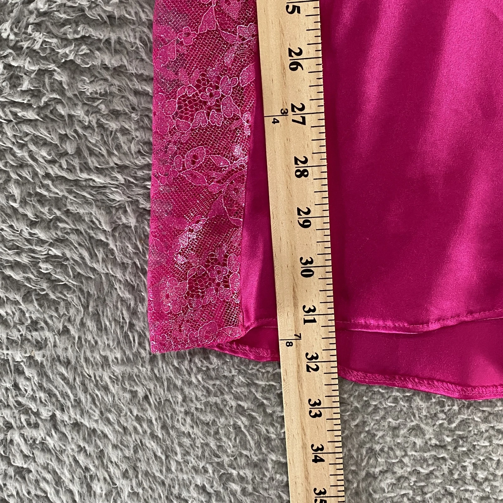 VALENTINO Victoria's Secret abito slip donna medio pizzo raso rosa caldo chemise lingerie