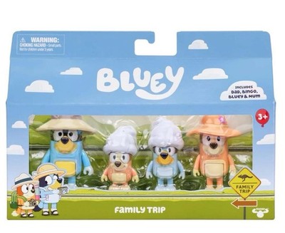 Beach Dad, Mum, Bluey & Bingo Mini Figure 4-Pack [Family Trip]