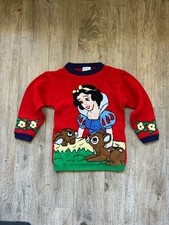 Vintage Disney Snow White Sweater Knit Kids Girls Size 7T