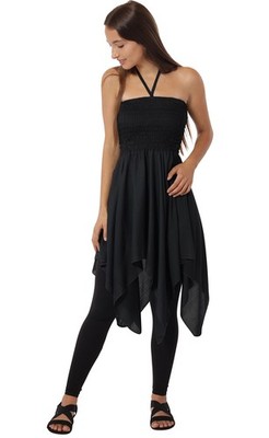 Zipfelrock bzw. Kleid aus bequem fallender Viskose, Sommerrock in Einheitsgröße