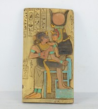Rare Ancient Egyptian Antique Stela of Isis Hathor and king Ramses BC Egyptology