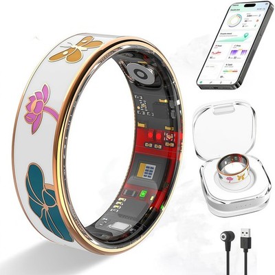 Smart Ring for Women,Fitness Tracker with Heart Rate,Blood Oxygen,Menstrual C...