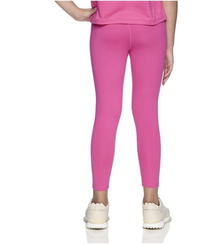 Reebok Little Girls Polyester Spandex Pink 7/8 Leggings, Size XL (14/16) NEW - Picture 2 of 4