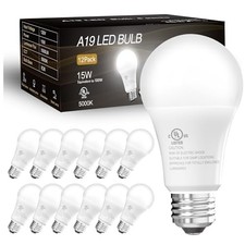 LED Bulbs Daylight White 5000K, 100 Watt Equivalent A19 12 Pack 5000k Daylight