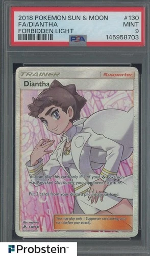 2018 Pokemon S&M Forbidden Light #130 FA/Diantha PSA 9 MINT