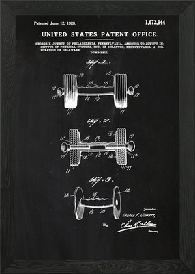 20 Hanteln Patent gerahmtes Wandbild Poster Leinwanddruck Bild