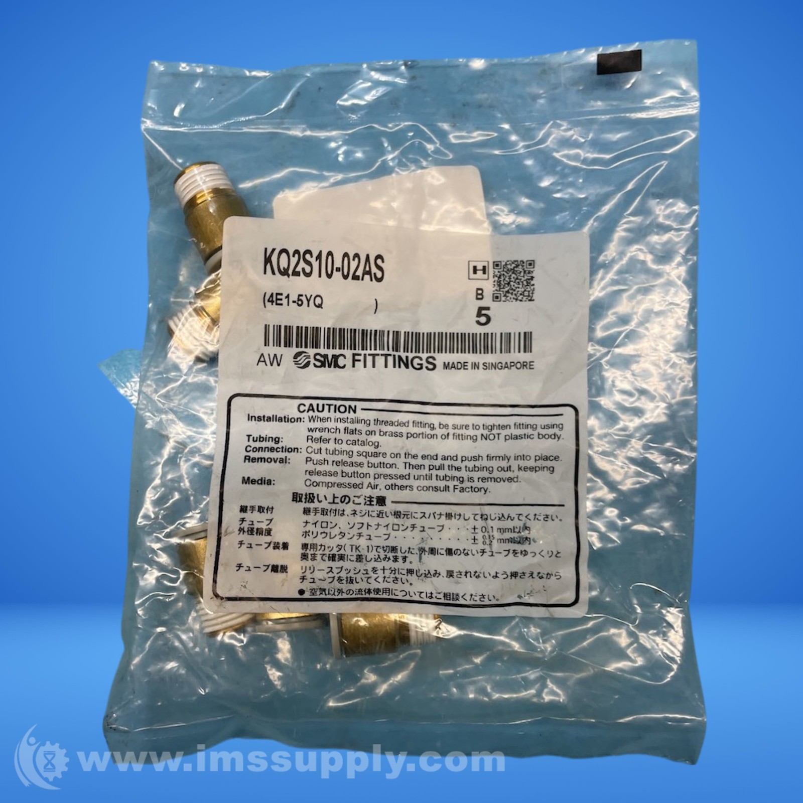 SMC KQ2S10-02AS Brass Push-In Fitting FNFP