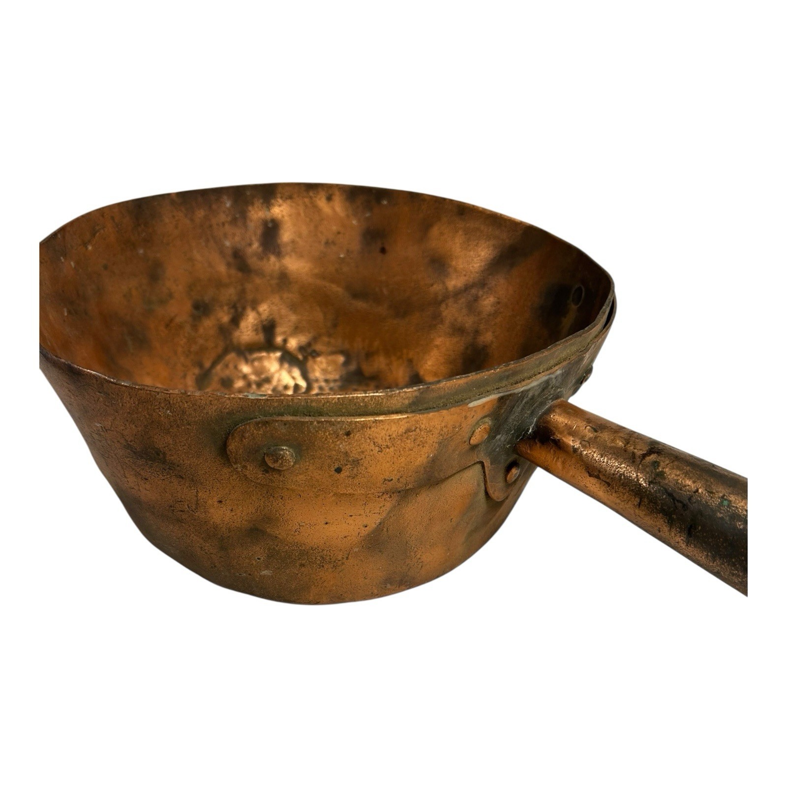 Antique Farmhouse Decorative Handled Copper Pot or Planter