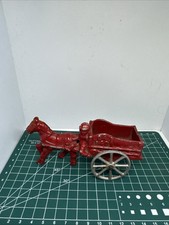 Old Vintage Stanley COAL 140 Horse Wagon Red W/ Driver Cast Aluminum Rare 30