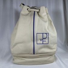NEW Vintage DVF Diane von Furstenberg Canvas Drawstring Backpack Duffel Luggage