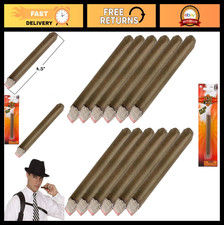 Realistic Fake Puff Cigars - 12 Pack Faux Brown Stage Props 4.5" - Looks Lit 