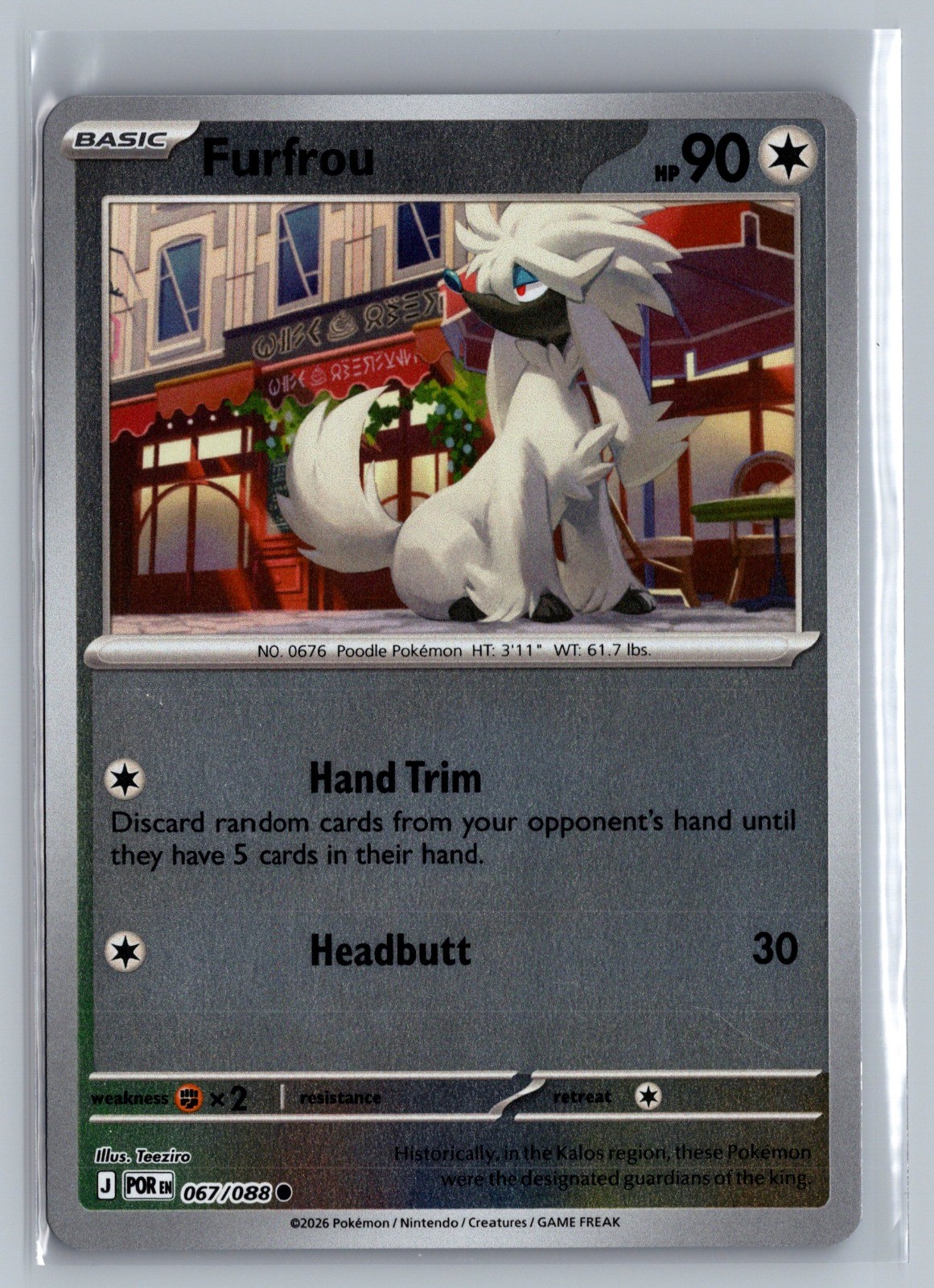 Furfrou Reverse Holo Common ME03: Perfect Order 067/088 NM