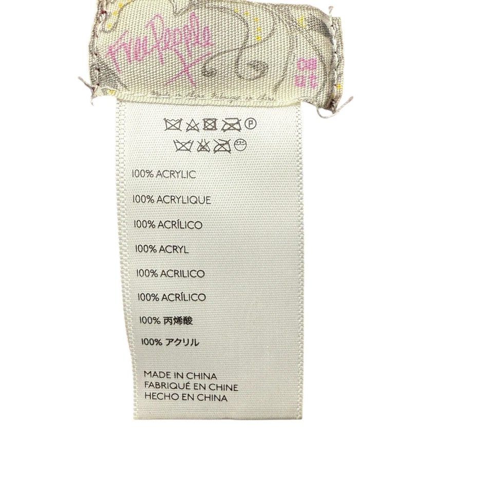 Free People 女式流苏针织披肩裹巾舒适温暖勃艮第均码 — 第 3/4 张图片