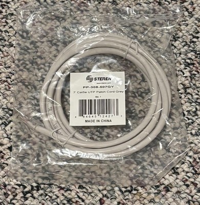 Steren Cat 5e UTP Patch Cord White PP-308-507GY - 7  Cable New In Package