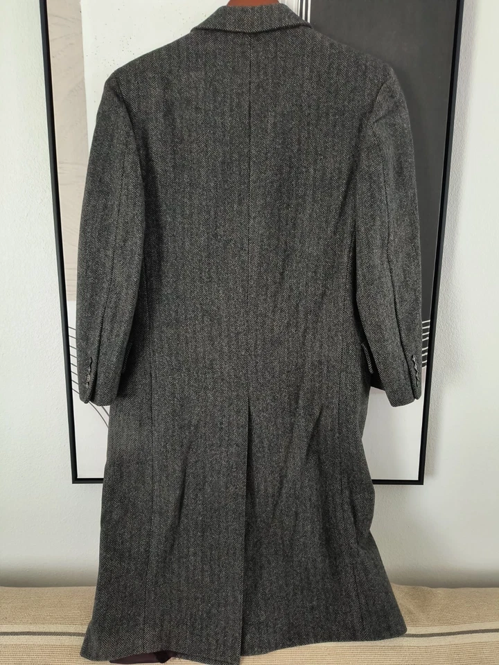 Brooks Brothers Vintage Herringbone Tweed Overcoat Trench - Image 2 of 4