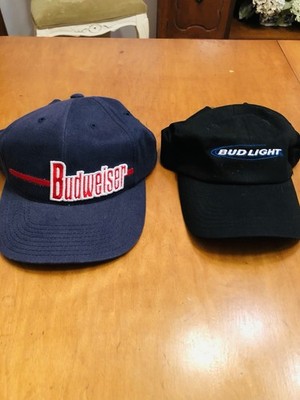 Budweiser Bud Light Beer Logo Hats Breweriana Collectible Adjustable Caps