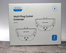 TROND 2 Pack Multi Plug Outlet Extender Electrical Wall Splitter 3 Way Angled