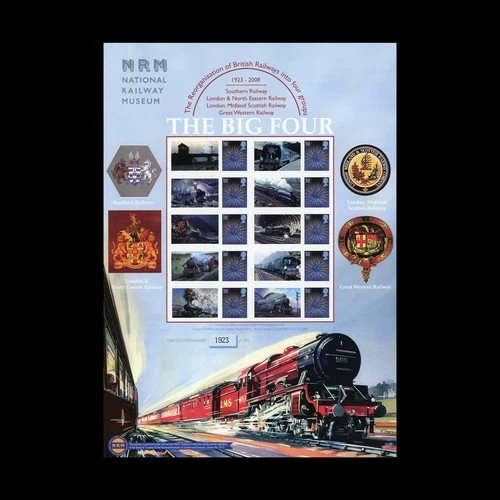 Great Britain 2008 SA Limited Ed SHEET National Railway Museum TRAINS #1923