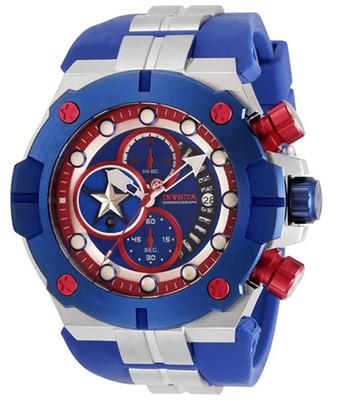 Invicta Marvel Ltd Ed 5/3000 Captain America Mens Quartz 52mm