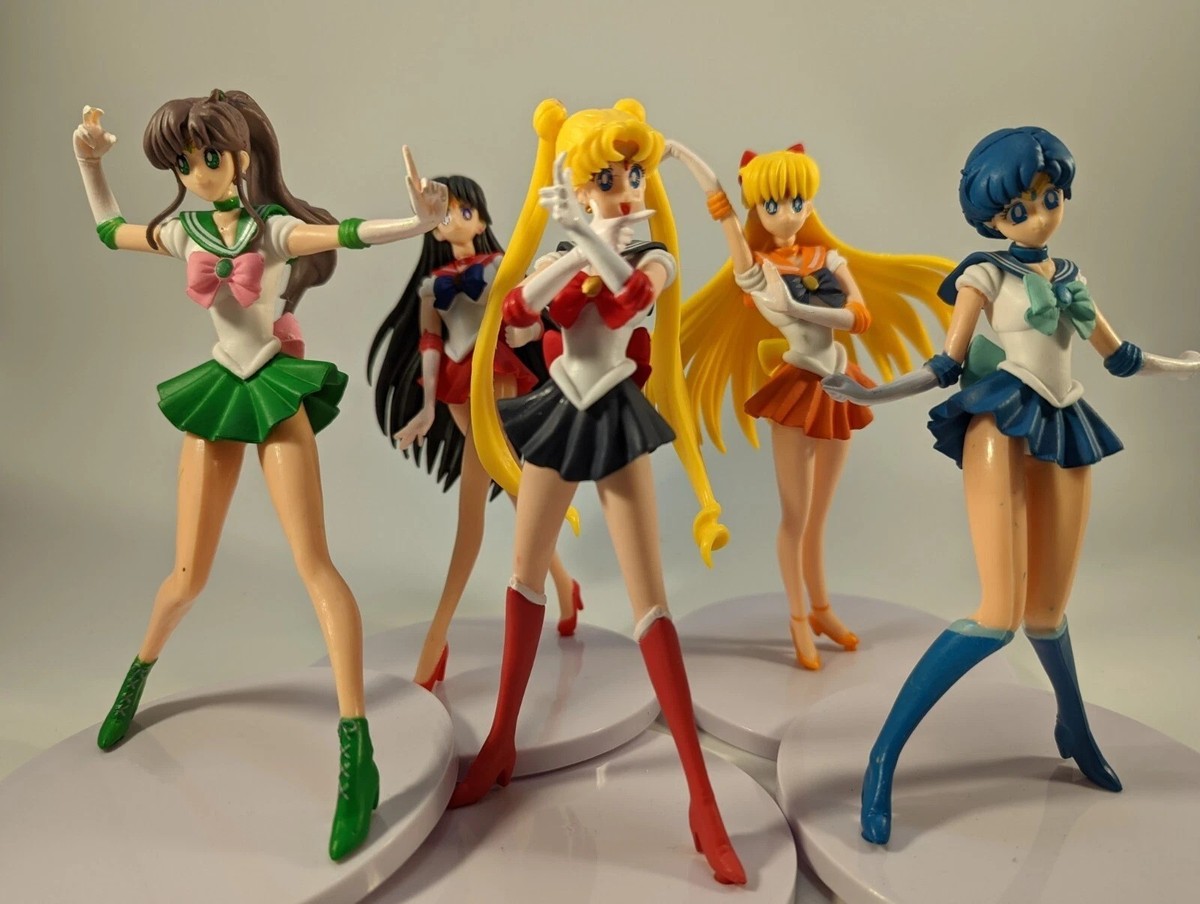 Set of 5 Sailor Moon Mars Mercury Jupiter Venus Action Figures