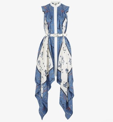 FENDI Resort 2023 Silk Astrology Zodiac Dress Size US 4 NEW NWOT