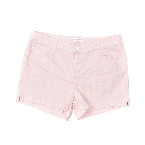 Lane Bryant Pink Bermuda Shorts Denim Zip Pockets Plus Size 20 Solid - Picture 1 of 7
