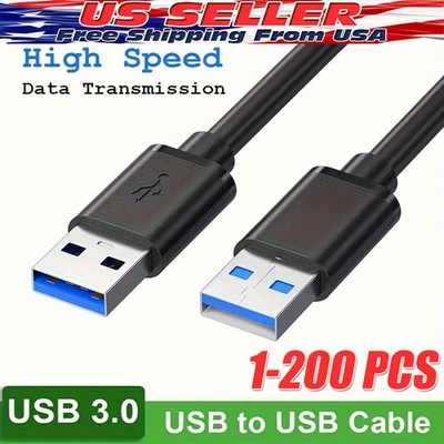 USB 3.0 A Male to A Cable Lot Data Transfer Super Speed Power Charger Metal 3FT