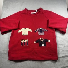 Vintage The Eagles Eye Sweater Womens Medium Red Nautical Knit Novelty 90s