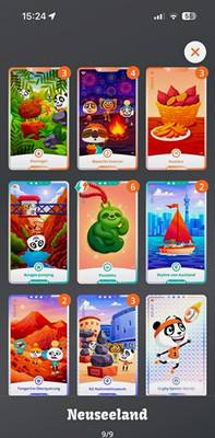weward Smartphone-Spiel Screenshot Level-Auswahl Neuseeland 9/9