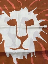 Vintage Anne Klein Classic Lion Face 100 Silk Scarf 68  X 20  Hand-rolled Hem