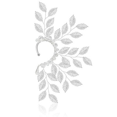 Silver Leaf Elf Ear Single Left Fairy Ear Cuff for Women