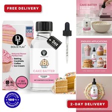 Dolce Flav Natural Cake Batter Extract 2 oz Sugar-Free Kosher Flavoring