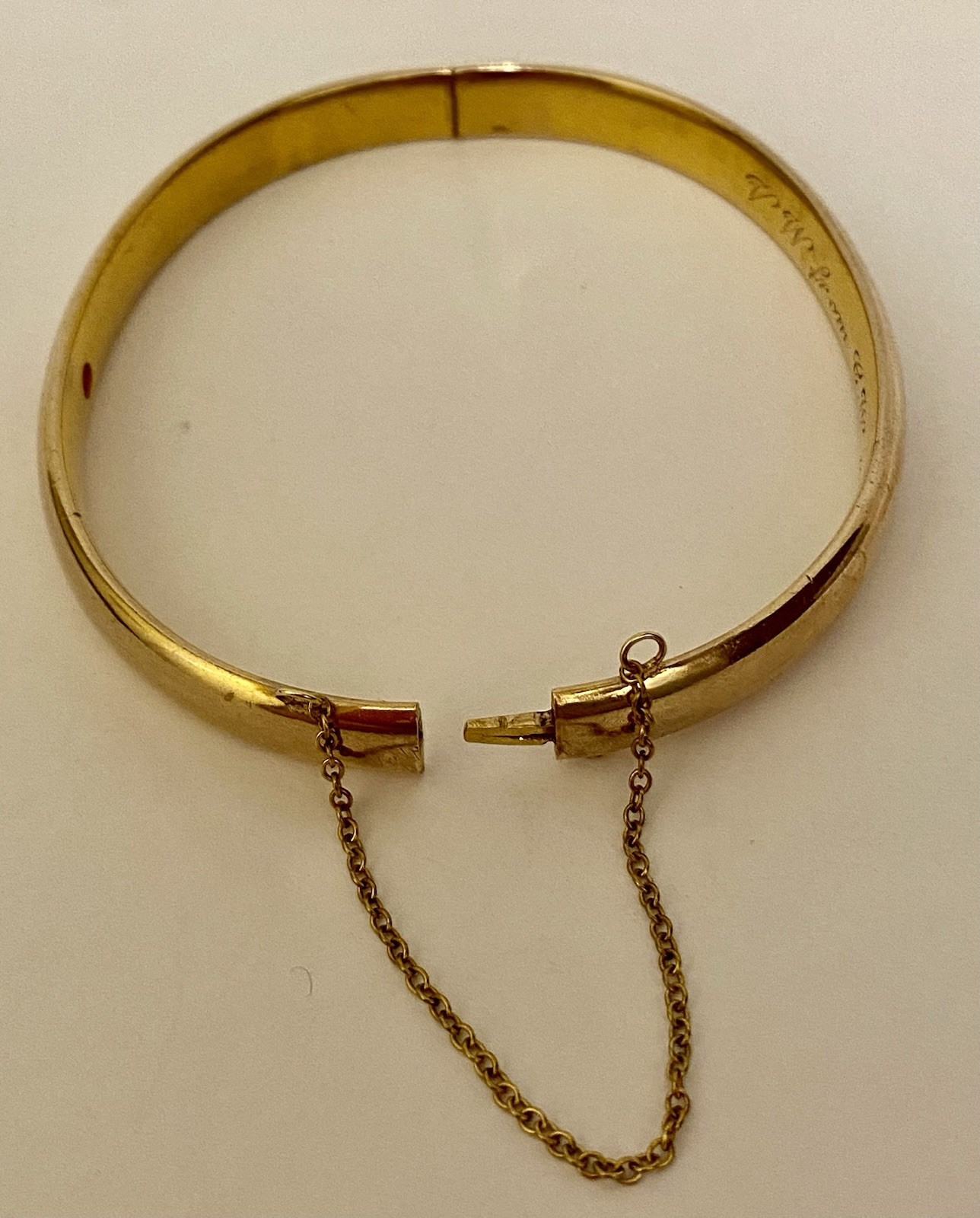 Antique Ruby Gold Filled Bangle Bracelet 1912 Saf… - image 2