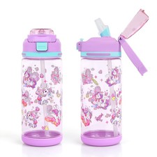 Durable 20oz Kids Water Bottle LeakProof with Straw  Spout Cover