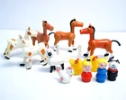 1970s Vintage Fisher Price Little People Farm Animal Lot Horses Cows Lamb People