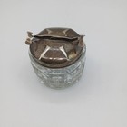  BRIGHTON GLASS SUGAR CUBE CONTAINER- INTEGRATED TONGS EPNS PASCAL — photo 4