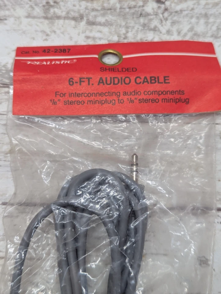Realistic Shielded 6 Foot Audio Cable 42-2387 New Radio Shack New - Image 3 of 4