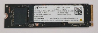 micron 4600 1024GB M.2 SSD Gen 5 PCIe 5.0 x4 MTFDLBA1TOTHJ 1TB- 100% Health