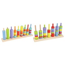 Wooden Color Sorting Stacking Toy Educational Toy Early Learning Color