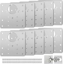 10 Pezzi Piastre Di Riparazione per Cerniere per Armadietti, Porte Cerniere con 