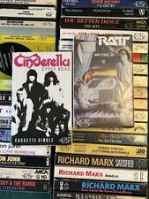 34 lot Vintage 80's 90's CASSETTE SINGLES Heavy Metal Pop Rock CINDERELLA RATT
