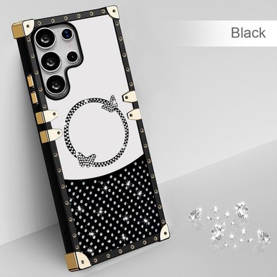 For Various Phone Glitter Diamond Mirror Butterfly Case Flash Shockproof Cover
