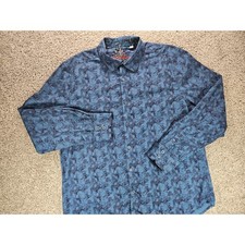 Robert Graham Shirt Mens 2XL Blue Classic Fit Geometric Paisley Button Up