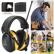 FM Radio Headphones with Digital Display 30dB FM Hearing Protection Earmuffs