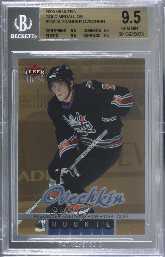 2005 Fleer Ultra Rookie Gold Medallion Alex Ovechkin #252 BGS 9.5 GEM MINT 04f2