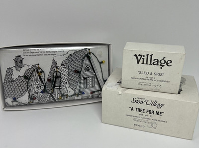 Dept 56 Christmas A Tree For Me Snowman Sled & Skis Lighted String Lights