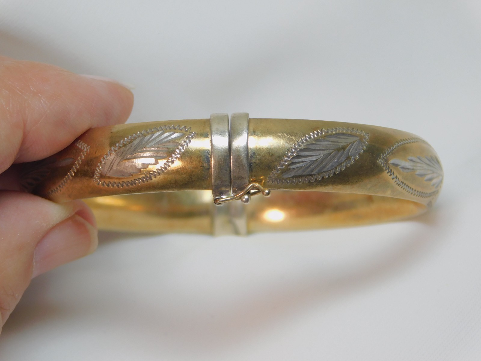 GOLD FILLED OVER SOLID STERLING SILVER ENGRAVED B… - image 5